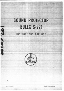 Bolex S 221 manual. Camera Instructions.